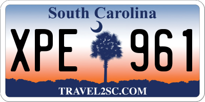 SC license plate XPE961
