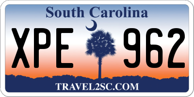 SC license plate XPE962