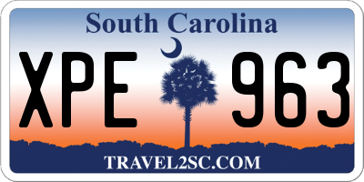 SC license plate XPE963