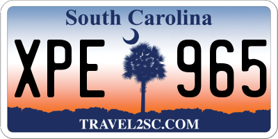 SC license plate XPE965