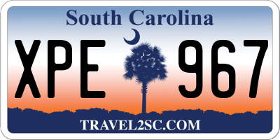 SC license plate XPE967