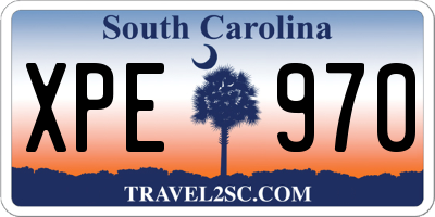 SC license plate XPE970