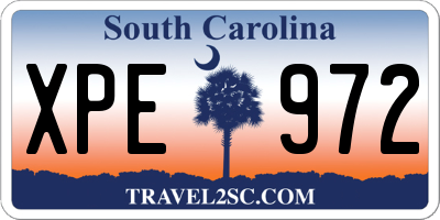 SC license plate XPE972