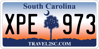 SC license plate XPE973
