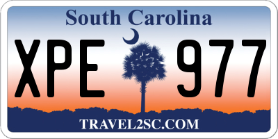 SC license plate XPE977