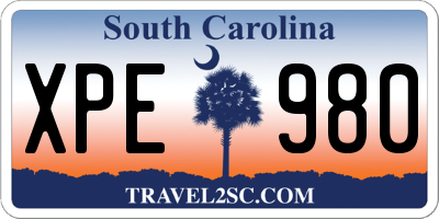 SC license plate XPE980