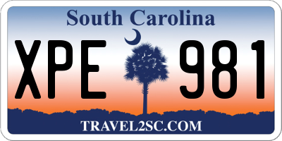 SC license plate XPE981
