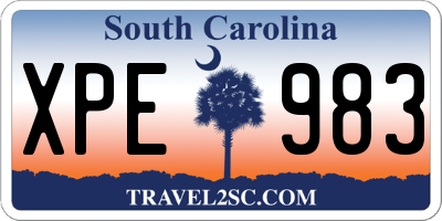 SC license plate XPE983