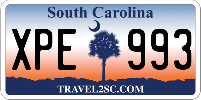 SC license plate XPE993
