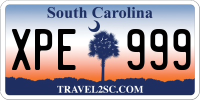 SC license plate XPE999