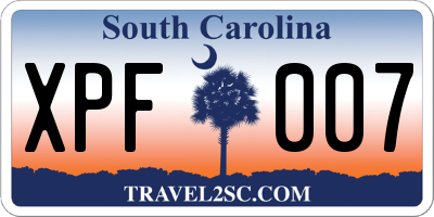 SC license plate XPF007