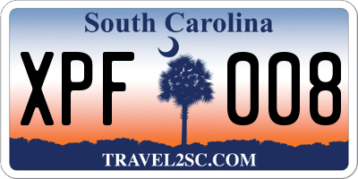 SC license plate XPF008