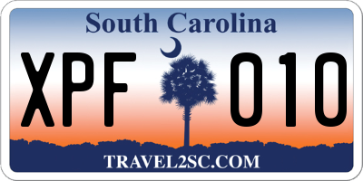 SC license plate XPF010