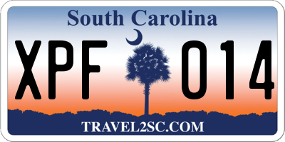 SC license plate XPF014