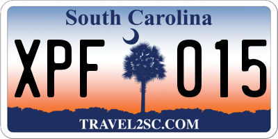 SC license plate XPF015