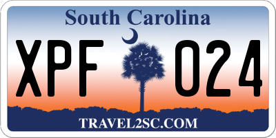 SC license plate XPF024