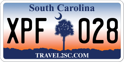 SC license plate XPF028