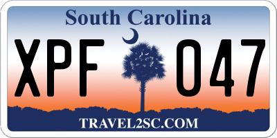 SC license plate XPF047