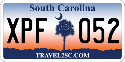 SC license plate XPF052