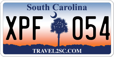 SC license plate XPF054
