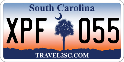 SC license plate XPF055