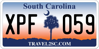 SC license plate XPF059