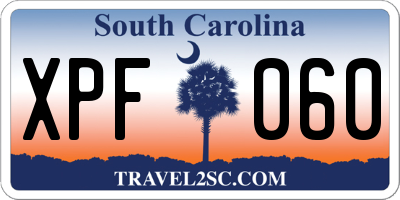 SC license plate XPF060