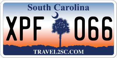 SC license plate XPF066