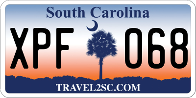 SC license plate XPF068
