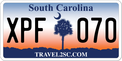 SC license plate XPF070