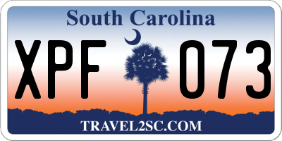 SC license plate XPF073