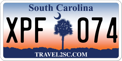 SC license plate XPF074