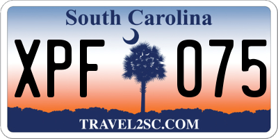 SC license plate XPF075