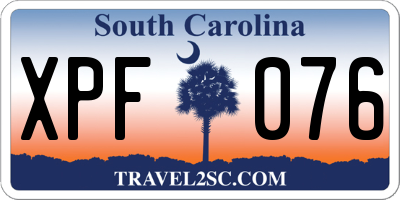 SC license plate XPF076