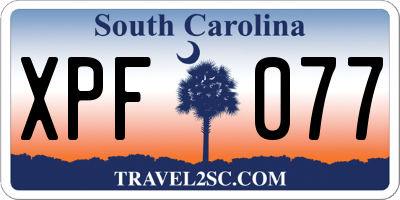 SC license plate XPF077