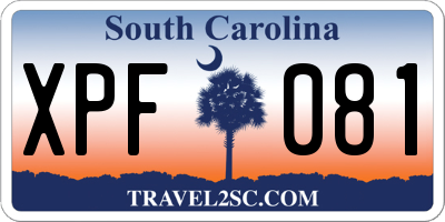 SC license plate XPF081