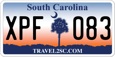 SC license plate XPF083