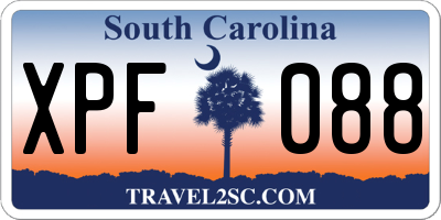 SC license plate XPF088