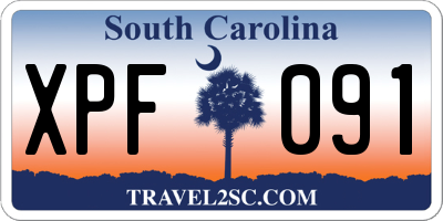 SC license plate XPF091