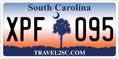 SC license plate XPF095