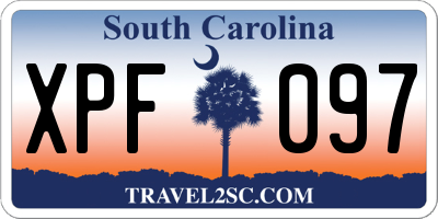 SC license plate XPF097