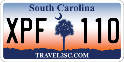 SC license plate XPF110