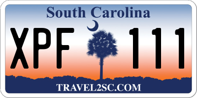SC license plate XPF111