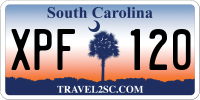 SC license plate XPF120