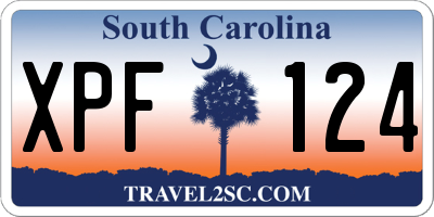 SC license plate XPF124