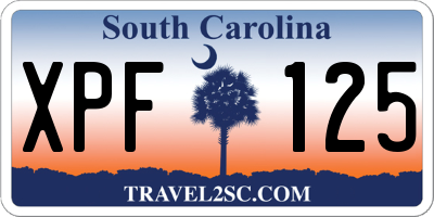SC license plate XPF125