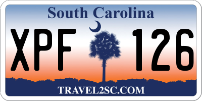 SC license plate XPF126