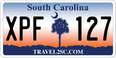 SC license plate XPF127
