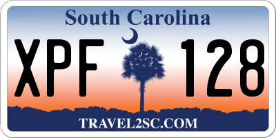 SC license plate XPF128