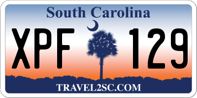 SC license plate XPF129